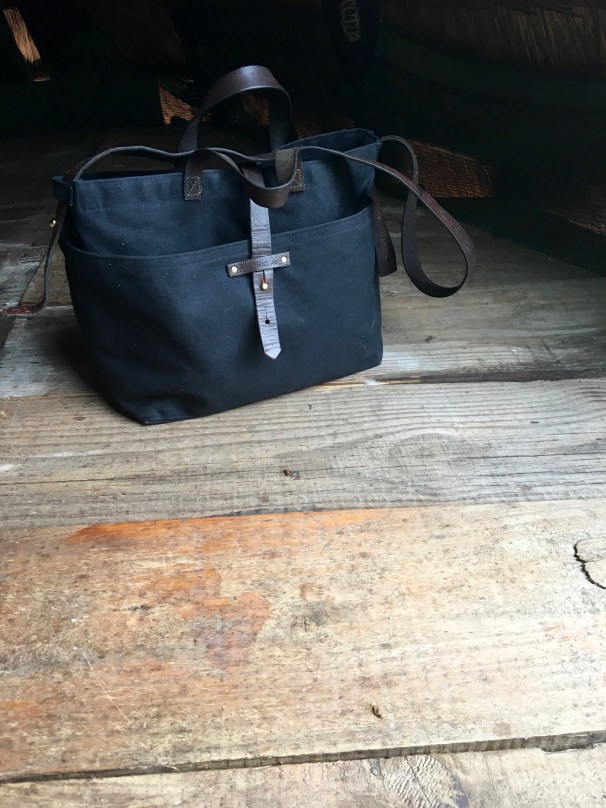Canvas and leather tote